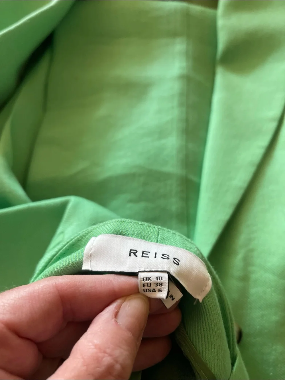 Reiss Mint Green Tailored Blazer and Wide-Leg Pants Set - blazer 8, pant 6 - Picture 8 of 16